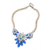 Apolonia Stone Encrusted Floral Pendant Statement Necklace